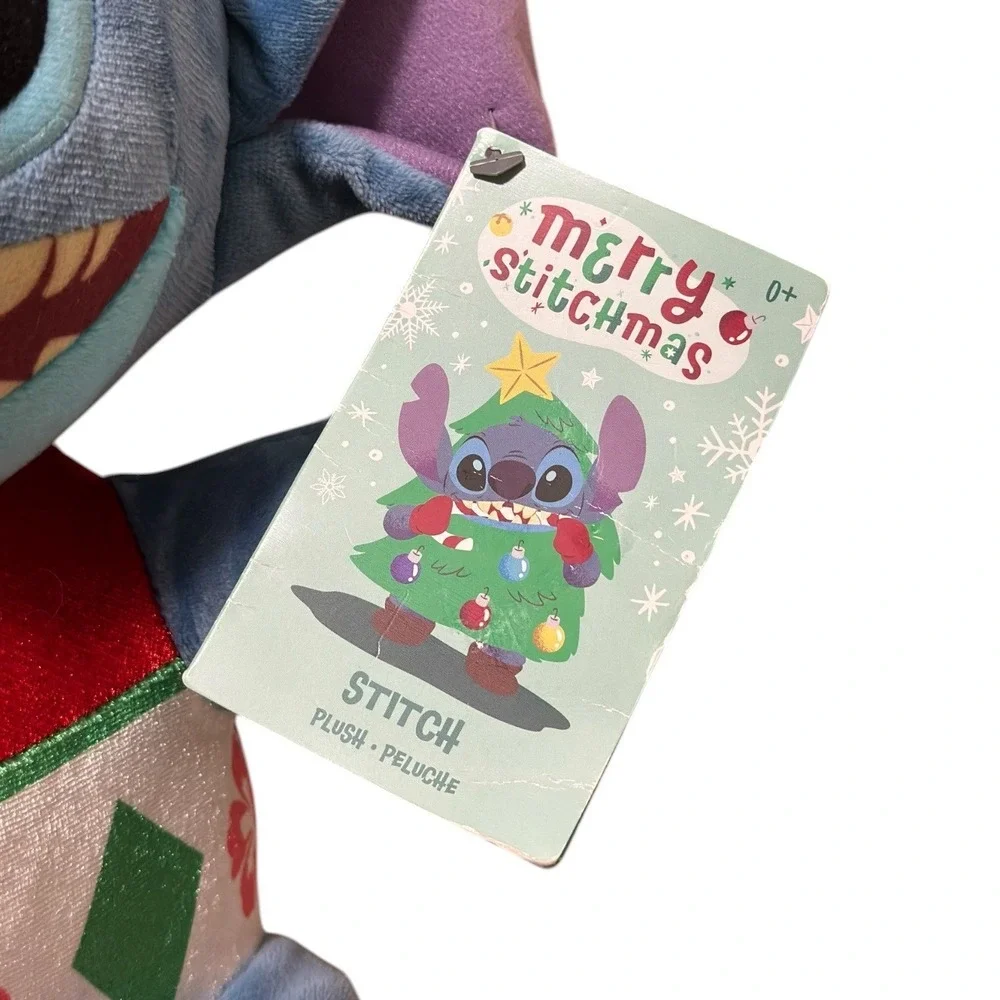 Disney Parks Stitch Merry Stitchmas Christmas Ornament Plush Blue Red Gold NWT